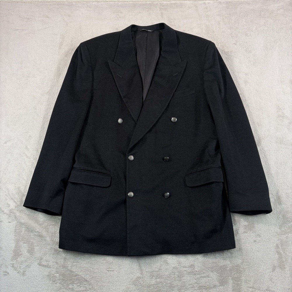 Canali Proposta‎ x Loro Piana Double Breast Blazer Sport Coat Black Cashmere 44L